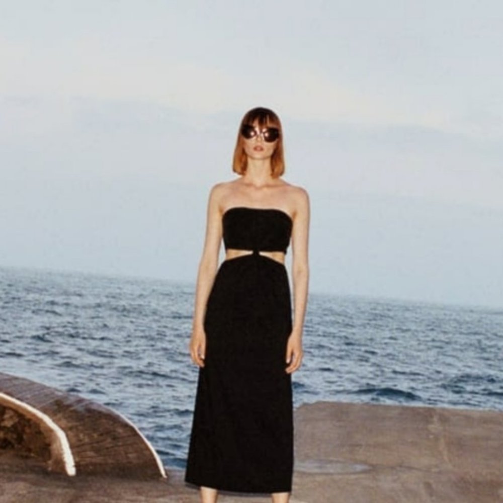 Zara Cutout Strapless Dress